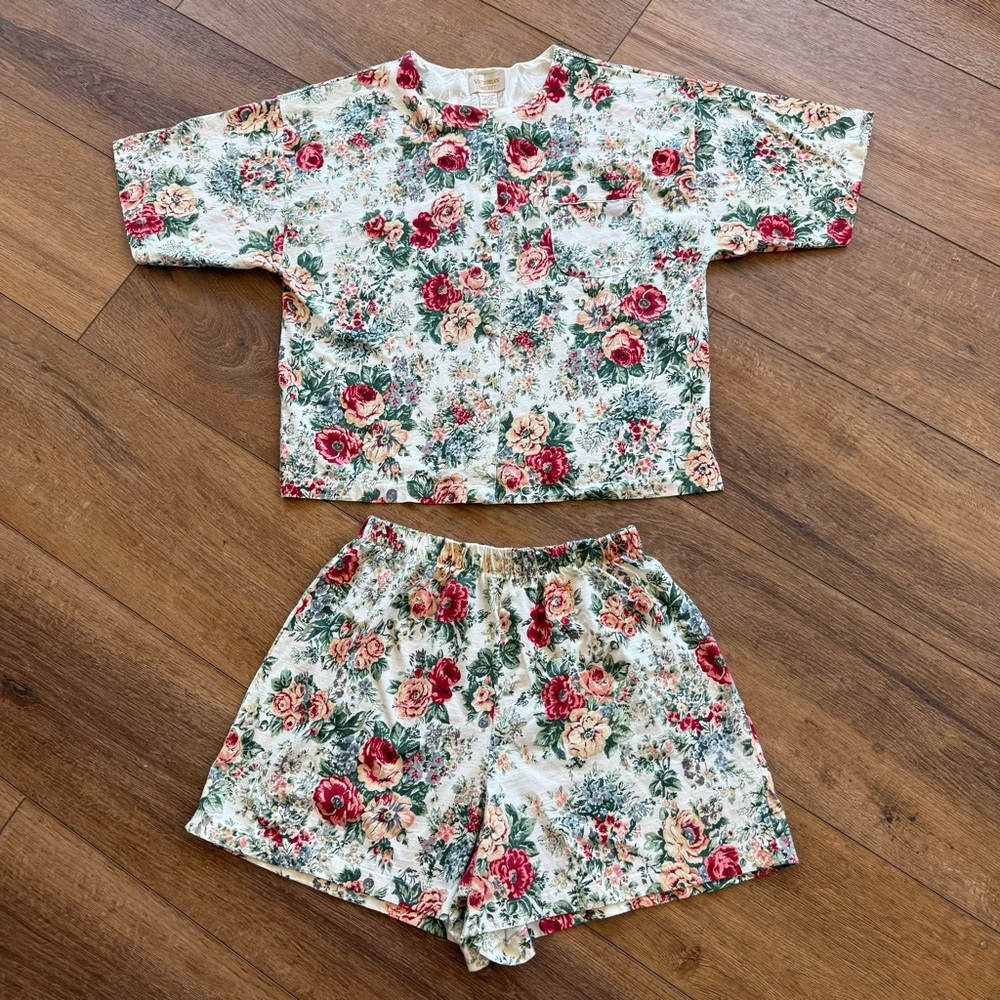 Vintage Victoria's Secret Floral Short Pajama Set